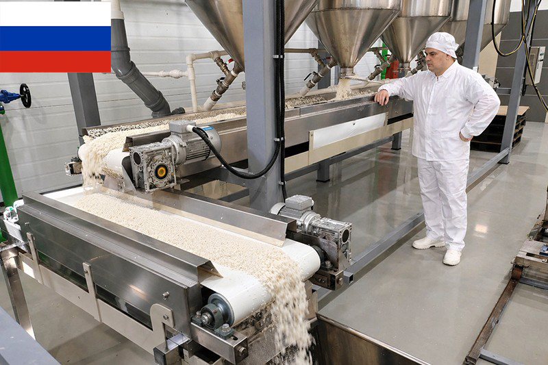 ロシア米クラッカー工場設置 250kg/時